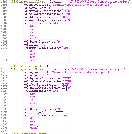 gzip压缩开启步骤:修改MetaBase.XML文件 gzip压缩开启步骤:修改MetaBase.XML文件